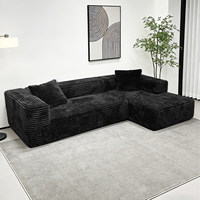 Modernes Stoff-L-förmiges Ecksofa mit Weichen Kissen Platzsparend Komprimierte Verpackung für Wohnzimmer