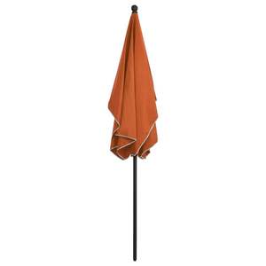 Grand parasol de jardin inclinable en acier, avec base, en polyester terracotta - Product Image 4