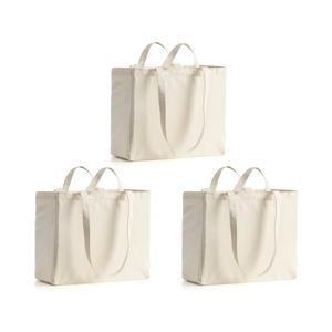 Premium Canvas Beach Tote <b>Bag</b> <b>Medium</b> <b>Size</b> Large Capacity Zipper Closure Gift OEM ODM Manufacturer Vietnam - Product Image 5