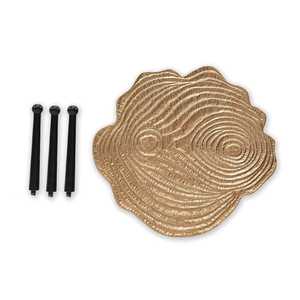 Support à gâteau en métal en forme de feuille dorée avec pieds en fer noir, plateau sur pieds pour la décoration de table d'anniversaire - Product Image 3