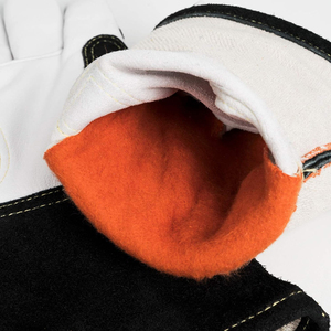 Premium Two-Tone Extended Safety Cuff Heavy-Duty Good Quality Fully Customized Made New Arrival Smooth Leather Work <b>Gloves</b> - Product Image 6