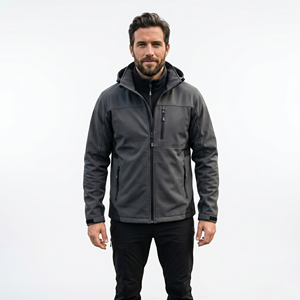 เสื้อแจ็คเก็ตซอฟต์เชลล์ผู้ชายแบบขายส่ง เสื้อแจ็คเก็ตซอฟต์เชลล์แบบยุทธวิธี เสื้อแจ็คเก็ตซอฟต์เชลล์ฤดูหนาวแบบมาตรฐานที่สามารถปรับแต่งได้ เสื้อแจ็คเก็ตซอฟต์เชลล์แบบเรียบ - Product Image 4