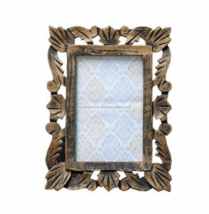 Affiche en bois de manguier massif murale élégante à la mode moderne Cadre photo de style marocain sculpté à la main - Product Image 1