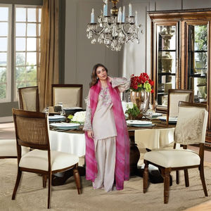 ชุดทำงานสไตล์วินเทจฝรั่งเศส ผ้าเครปปักลายดอกไม้ คอวี ทรงหลวม ความยาวระดับเข่า แขนยาว ลายดอกไม้ 100% โพลีเอสเตอร์ เอวธรรมชาติ - Product Image 1