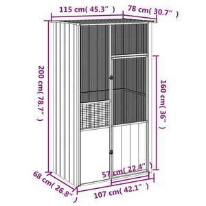 กรงนกเหล็กชุบสังกะสีขนาดใหญ่ ทนทาน สีแอนทราไซต์ - Product Image 6