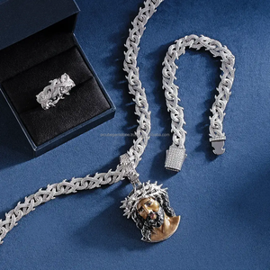 Fait à la main en argent Sterling 925 personnalisé 3D Jésus pièce pendentif collier VVS Moissanite diamant cadeau Hip Hop Style chrétien bijoux - Product Image 2
