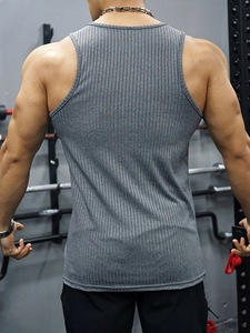 Débardeur tricoté rayé pour homme, col en V, décontracté, style muscle - Product Image 3
