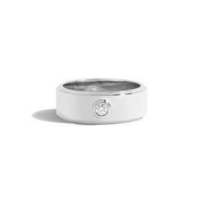 Anillos de boda de diamantes cultivados en laboratorio de corte redondo de 8 mm al por mayor, de oro macizo de 14k y 18k, estilo gipsy minimalista, para hombre, fabricante - Product Image 3