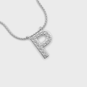 Luxury Moissanite Letter P Charm 925 Silver Pave Setting Round Brilliant Cut Unisex Classic Everyday Wear - Product Image 4