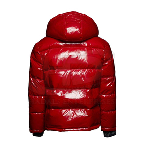 Wholesale Outdoor Light <b>Warm</b> Duck Custom Logo Nylon Black Hooded Winter Bubble Puff Filled Down Puffer Jackets for Men - Product Image 2