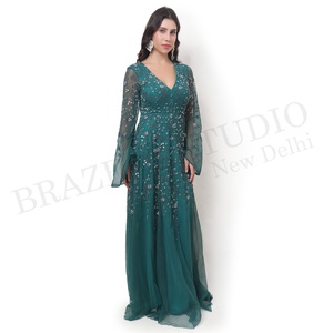 Vestido de fiesta de mujer bordado a mano de último diseñador para ropa de fiesta, ropa de noche diseños personalizados logotipo al por mayor - Product Image 4