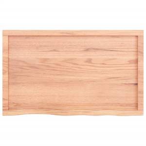 Meuble-lavabo de salle de bain en bois massif brun clair 39,4"x23,6"x(0,8"-2,4") avec comptoir traité à la lumière - Product Image 4