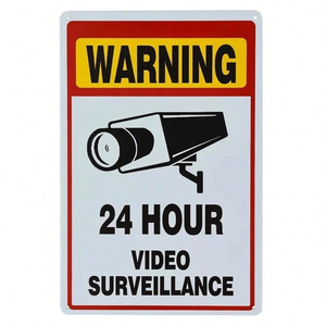 CIFbuy Segnale Metallico Funzionale di Proibito l'Ingresso per Videosorveglianza CCTV, Decorazione Elettronica da Parete per la Casa con TikTok per Ritiro Temu - Product Image 1