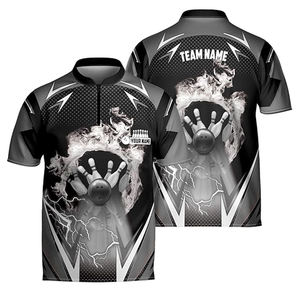 Factory Customized Sublimation Printed Men's for Shirt Blank Short Sleeve Polyester High Quality Quick Dry Golf <b>Bowling</b> - Product Image 4