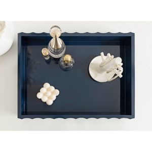 Resin Art Deco <b>Plant</b> Pattern Multi-Functional Wedding Serving <b>Tray</b> with Pearl Accent - Product Image 3