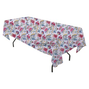 Mantel Rectangular de Algodón con Estampado Floral a Mano y Logotipo Personalizado para Banquetes, Cumpleaños y Bodas - Product Image 5