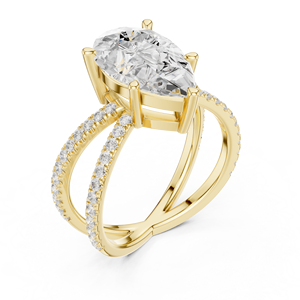 Anillo de Oro de 14K con Diamante Cultivado en Laboratorio de Corte Pera de 3.5 CT, Certificado IGI, VS1, Color E, para Boda, Compromiso o Aniversario - Product Image 2