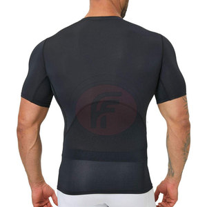 Custom <b>Men</b> Compression Shirts Short Sleeves Moisture Wicking <b>Stretch</b> Fitness Workout Sports Wear OEM Manufacturing Service - Product Image 2