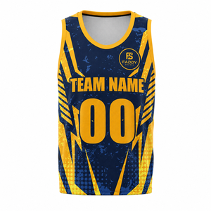 Maillot de basket-ball personnalisé par sublimation, nom et numéro d'équipe personnalisés, uniforme sportif en maille respirante, vente en gros, hauts athlétiques pour hommes - Product Image 1