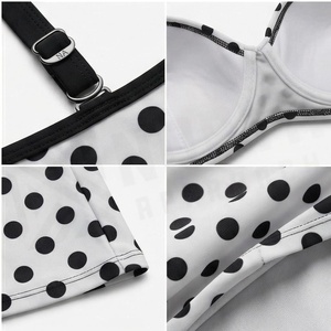 Women's Polka Dot 2 Piece Tankini Set With <b>Crossed</b> Halter <b>Top</b> And Shorts Stretch Swimwear - Product Image 4
