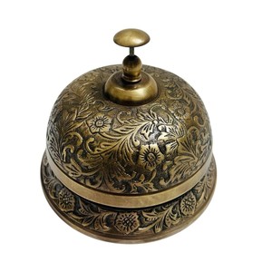 Campana de Servicio de Latón Sólido para Recepción de Hotel, Campana de Escritorio con Sonido Fuerte para Restaurante, Oficina, Mesa y Servicio a Clientes - Product Image 2