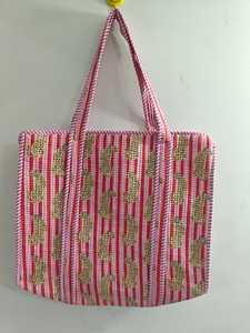 Bolso Tote Kantha Acolchado Hecho a Mano, Bolso de Mano de Algodón Estampado, Bolso de Moda para Compras, Playa y Uso Diario - Product Image 4
