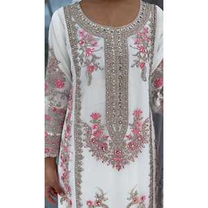 Vestidos de Noche de Diseñador, Ropa de Fiesta, Parte Superior e Inferior y Dupatta con Bordado - Product Image 1