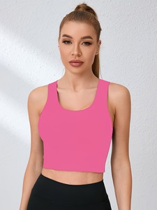 เสื้อชั้นในออกกำลังกายแบบไร้ตะเข็บสำหรับผู้หญิง ทรงยาว สายรัดไขว้ด้านหลัง ดีไซน์เว้าหลัง เสื้อครอปออกกำลังกาย รองรับการเคลื่อนไหวได้ดี ผลิตโดยผู้ผลิตเสื้อผ้ากีฬา - Product Image 1