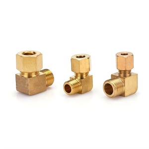 Raccords de compression en laiton de marques de premier plan, coude à ferrule épaissie, connecteur coudé à filetage mâle en laiton - Product Image 6