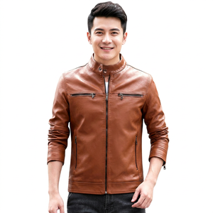 Chaqueta de cuero para hombre de manga larga, de alta calidad, con cremallera, informal, ligera, la más vendida. - Product Image 6