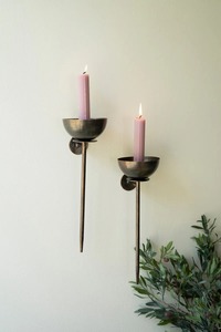 Wall Mounted Brass Candle Holder Set <b>Heat</b> Resistant Home Decoration - Product Image 1