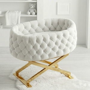 Cuna de madera de caoba tallada, muebles para habitación infantil hechos a mano en Indonesia - Product Image 2