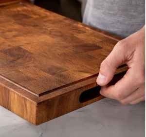 Tabla de cortar de madera de acacia premium con ranura para jugos, tabla de cortar de madera tipo Butcher Block, tabla de cocina para cortar y servir - Product Image 4