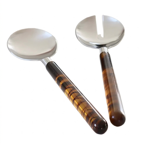 New Arrival Stainless Steel <b>Salad</b> <b>Server</b> Spoon & Fork Set With Marble Handle for Home & Wedding Table <b>Salad</b> <b>Server</b> - Product Image 2