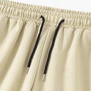 Shorts décontractés pour hommes de haute qualité en gros, taille élastique, en toile tricotée, couleur unie, motif uni - Product Image 6
