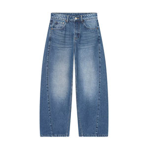Pantalones Cargo de Mezclilla, Nuevo Estilo Chic Informal, Cintura Alta, Corte Regular, 100% Algodón, Transpirables, de Secado Rápido - Product Image 6
