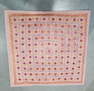Handcrafted Cotton Mirror Work Cushion <b>Cover</b> Traditional Embroidered <b>Pillow</b> <b>Cover</b> Wholesale Supplier Boutique Home Furnishing - Product Image 1