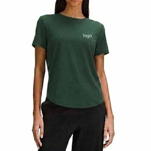 เสื้อยืดสตรีผ้าสแปนเด็กซ์/คอตตอนถักแบบหลวมสไตล์สตรีทแวร์สำหรับฤดูร้อน คอกลม ระบายอากาศ แห้งเร็ว รับผลิตตามแบบ OEM - Product Image 2