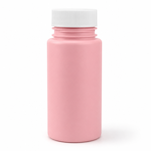 Custom PET Plastic Jar 5ml-2000ml Opaque <b>Pink</b> Color <b>Sprayed</b> Screw Lid for Vitamin Capsule Supplement Packaging - Product Image 1
