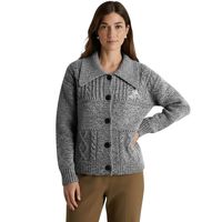Cardigan en tricot gris pour femme, boutonné sur le devant, à manches longues, tricot torsadé, confortable et chaud, style décontracté, haut de mode, fabricant sur mesure en gros