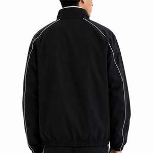 Men's Full Zip <b>Track</b> <b>Jacket</b> Contrast Piping Sportswear Stand Collar Training <b>Jacket</b> Long Sleeve Premium Fabric Custom <b>Jacket</b> - Product Image 2