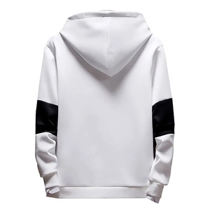 Sweat-shirt à capuche personnalisé brodé pour homme, lettres blanches et noires, coupe classique, décontracté, tricoté en polyester/coton respirant - Product Image 2