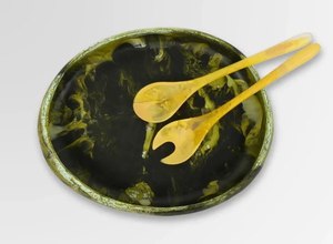 Bol de service en résine tourbillonnée, idéal pour salades, soupes et snacks, vaisselle alimentaire, décoration de table, au meilleur prix - Product Image 2