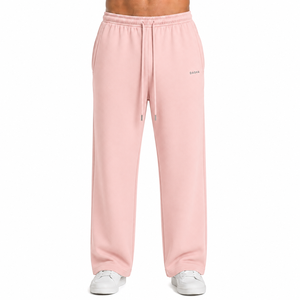 Premium Custom Heavy GSM Sport Straight <b>Open</b> <b>Hem</b> Puff Print Baggy Relaxed Loose Logo <b>Open</b> Bottom Sweatpants Mens <b>Jogger</b> - Product Image 3
