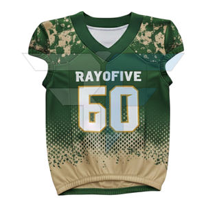 Achetez des maillots de football américain personnalisés, sublimation, maille respirante, coupe unisexe adulte, manches courtes, grandes tailles, vêtements de football américain - Product Image 3