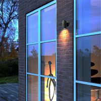 Lámpara LED Cilíndrica de Pared para Exteriores, Moderna, GU10, Decorativa, Negra y Gris, IP44, Impermeable, Material ABS, para Jardín, 3500K, Luz Cálida