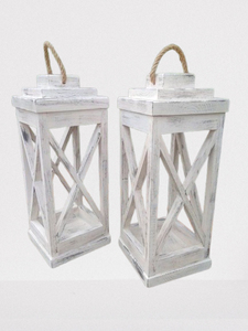 Lanterne à bougie en bois moderne faite à la main avec lanterne à bougie en métal finition ivoire pour la décoration extérieure de la maison, personnalisable - Product Image 4