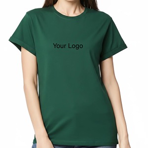 Nouvel Arrivage 2026 T-shirt Femme Été 220 g/m² 100 % Coton Coupe Classique Noir Uni Écologique Appliques Personnalisées Sérigraphie - Product Image 4