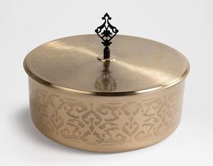 Round Stainless Steel Casserole With <b>Lid</b> Minimalist Design Durable Metal Food Serving Dish Hotpot Food Warmer Middle East Style - Product Image 3