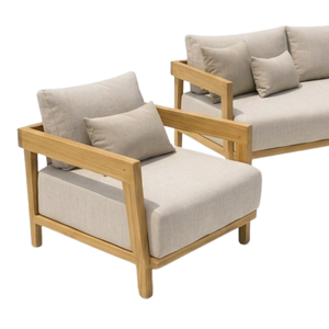Ensemble de canapés d'extérieur modernes de luxe ARTERRA, canapé modulaire en teck avec table et coussins, mobilier de jardin et de terrasse haut de gamme - Product Image 3